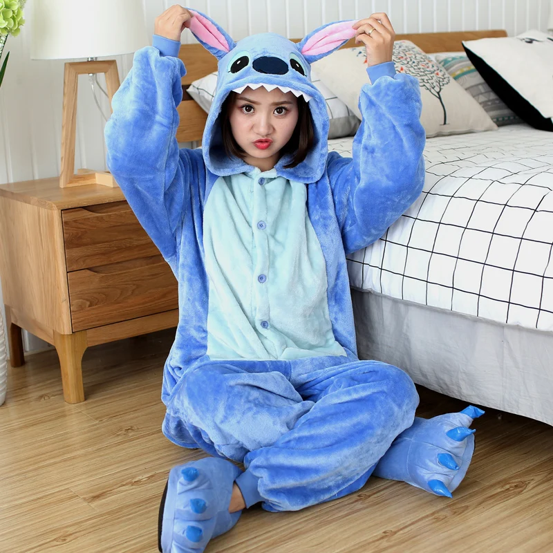 

Winter Unicorn Pajamas Kigurumi Stitch Animal Sleepwear Panda Onesies Women Men Unisex Adult Flannel Nightie Home Clothes Sets