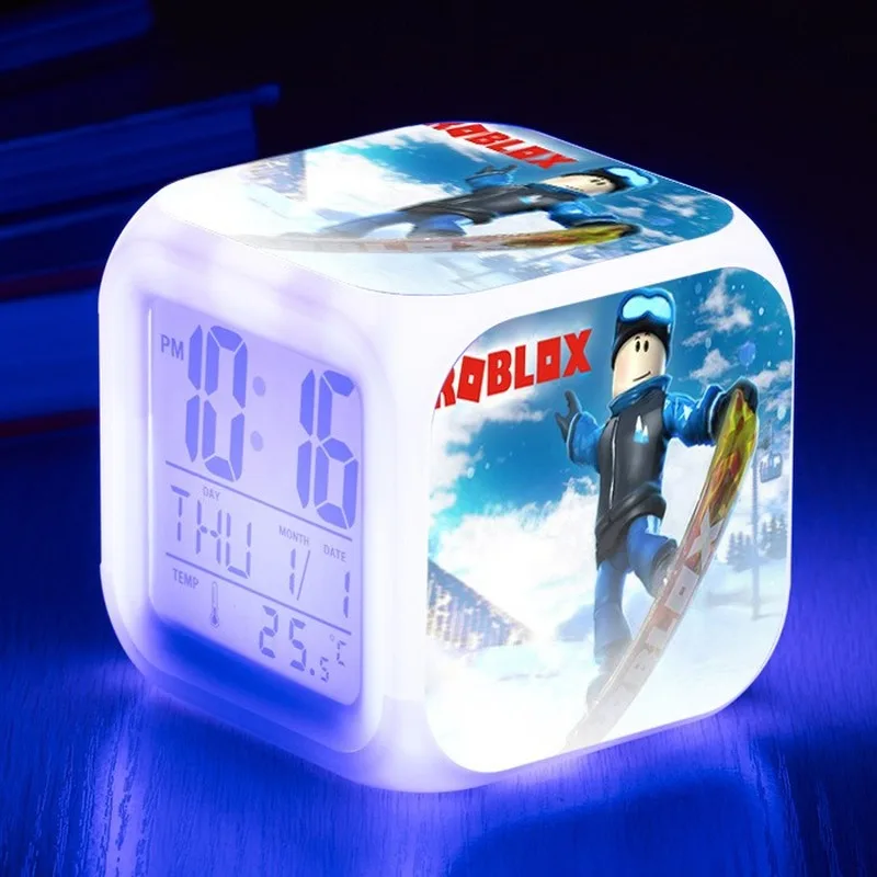 Roblox аниме светящийся светодиодный Будильник настольная лампа цифровые часы