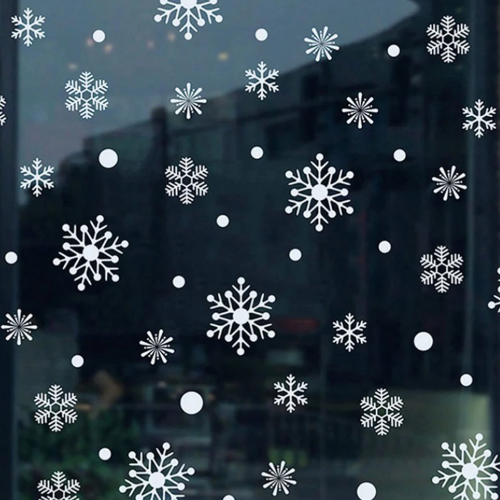 

2 предмета, украшенные снежинками и реалистичные оконные наклейки из ПВХ