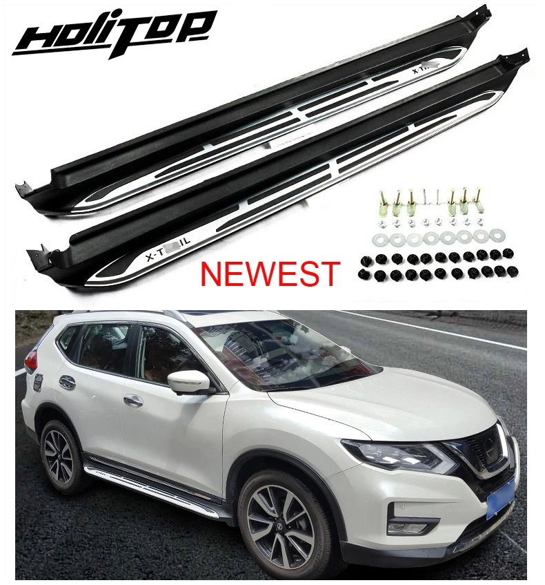 Боковая подножка автомобиля для Nissan X trail Rouge 2017 2020 алюминиевый сплав + ABS