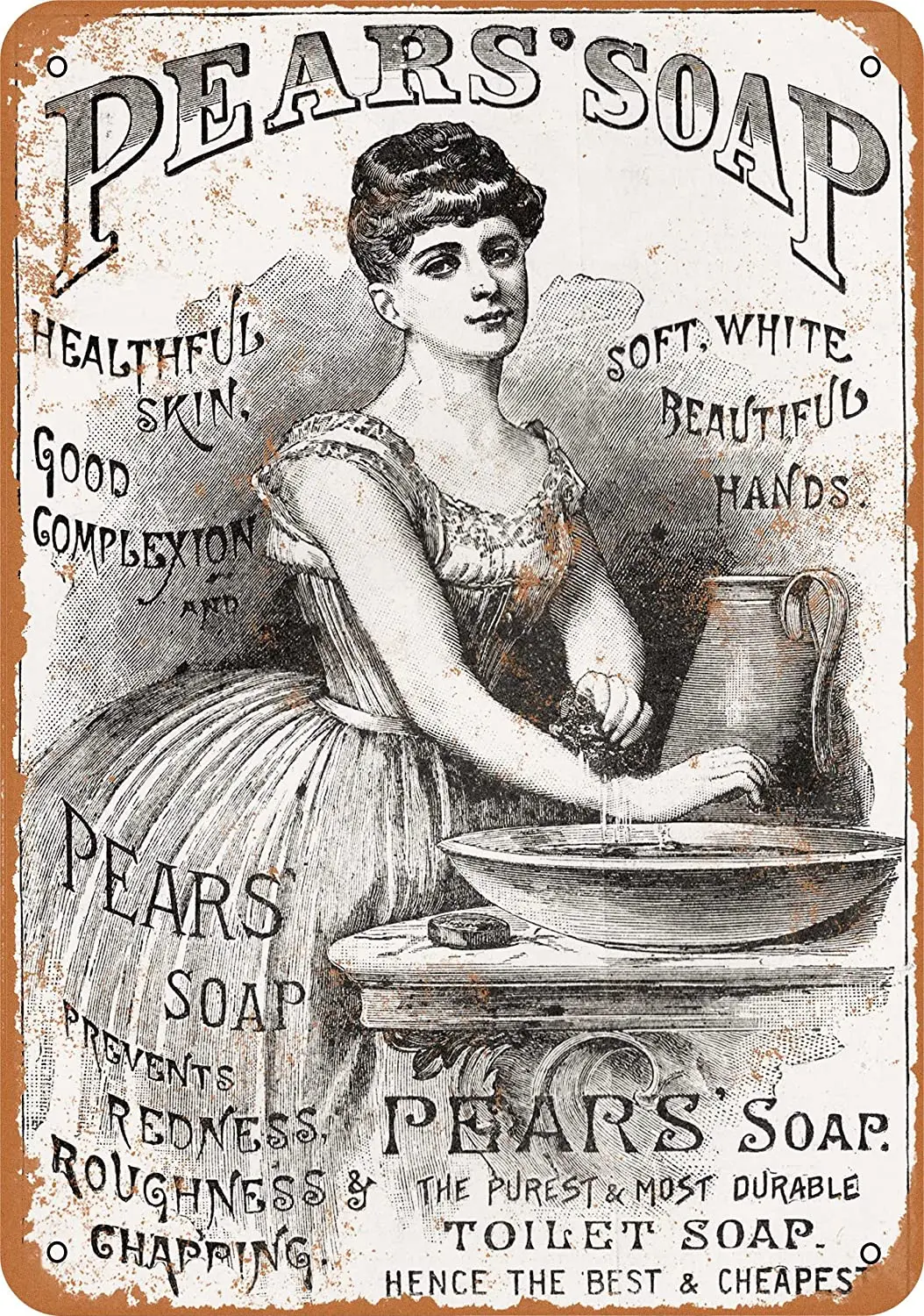

WallColor 8*12 Metal Sign Pear's Soap Vintage Look