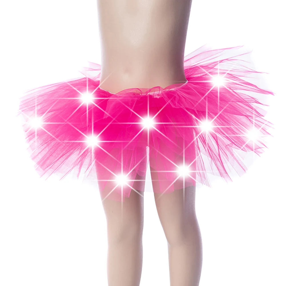 Детское светящееся Сетчатое платье принцессы со светодиодами светящаяся