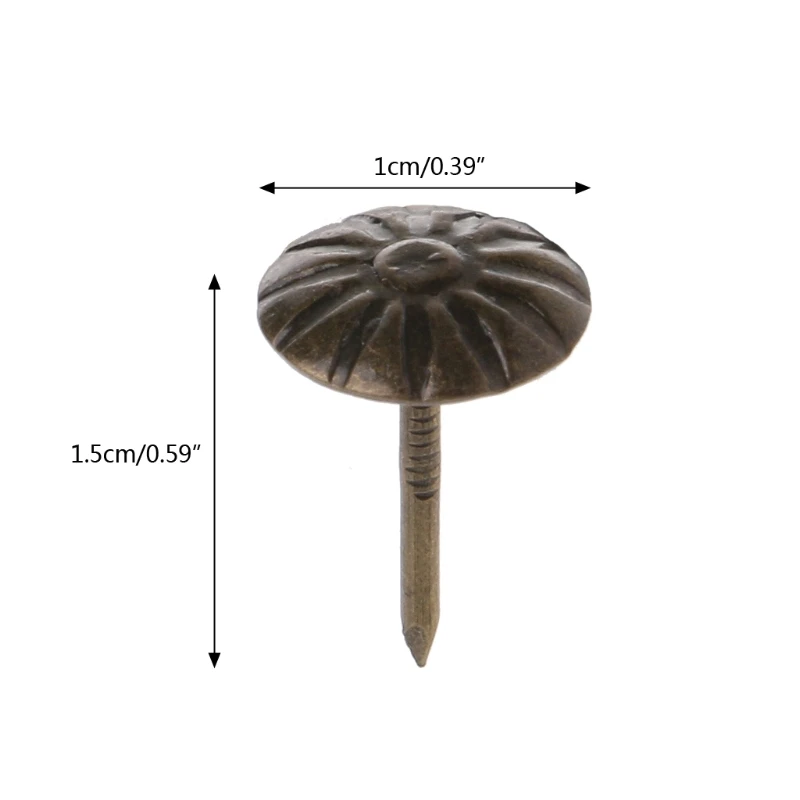 Античные латунные мебельные гвозди 100 шт. фурнитура для дверных гвоздей декор L69A |
