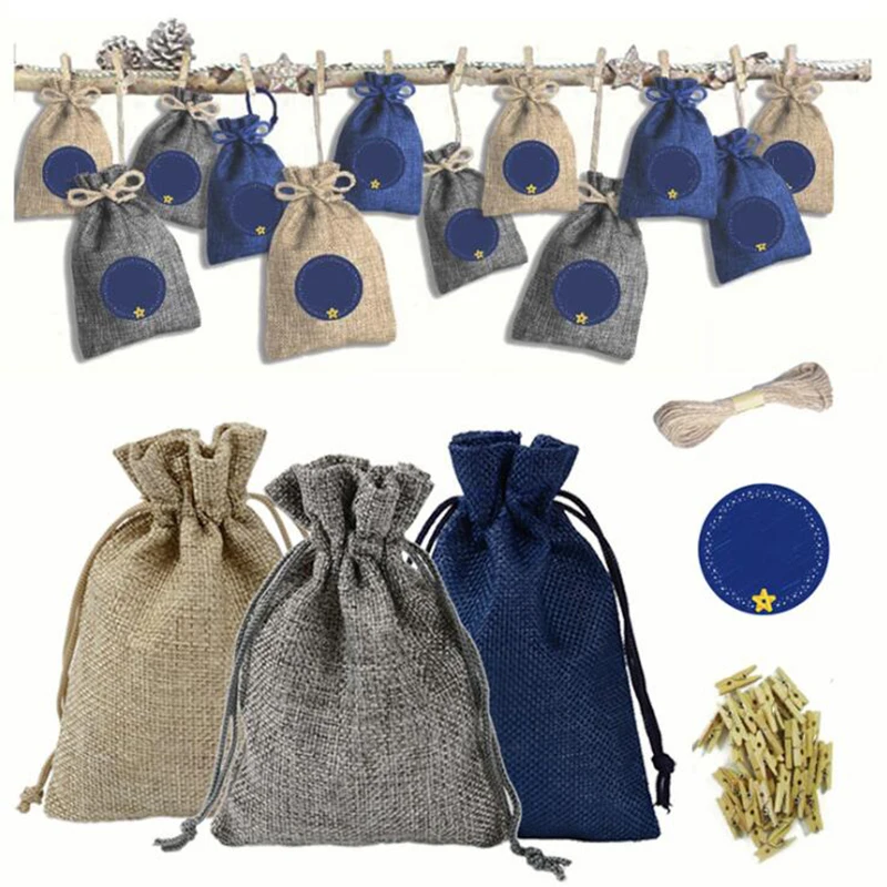 24 шт./упак. Винтаж натуральный в декорированном мешковиной горшке подарок