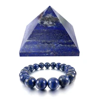 12mm cuff link wrist blue lapis lazuli stone buddha prayer beads man woman natural lapis lazuli crystal pyramid tower 3cm ene