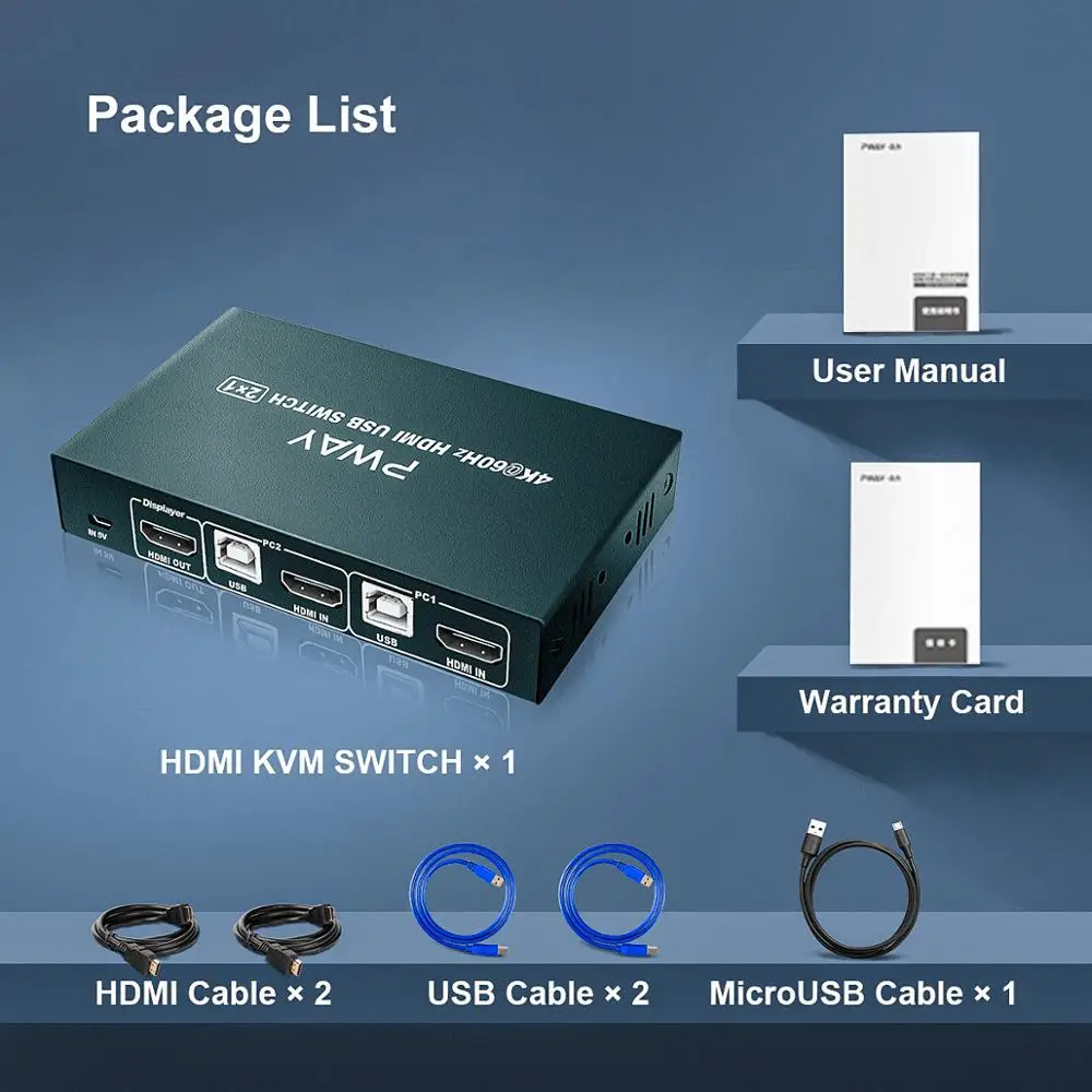 PWAY Out 4K USB HDMI KVM переключатель коробка видео-дисплей сплиттер для 2 PC Обмен