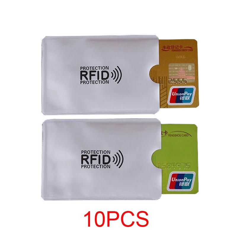 10 шт., анти-RFID Блокировка, кредитный держатель для карт, ID, банковский Чехол для карт, защита, Алюминиевый металлический, умный, Противоугонный держатель для карт, протектор