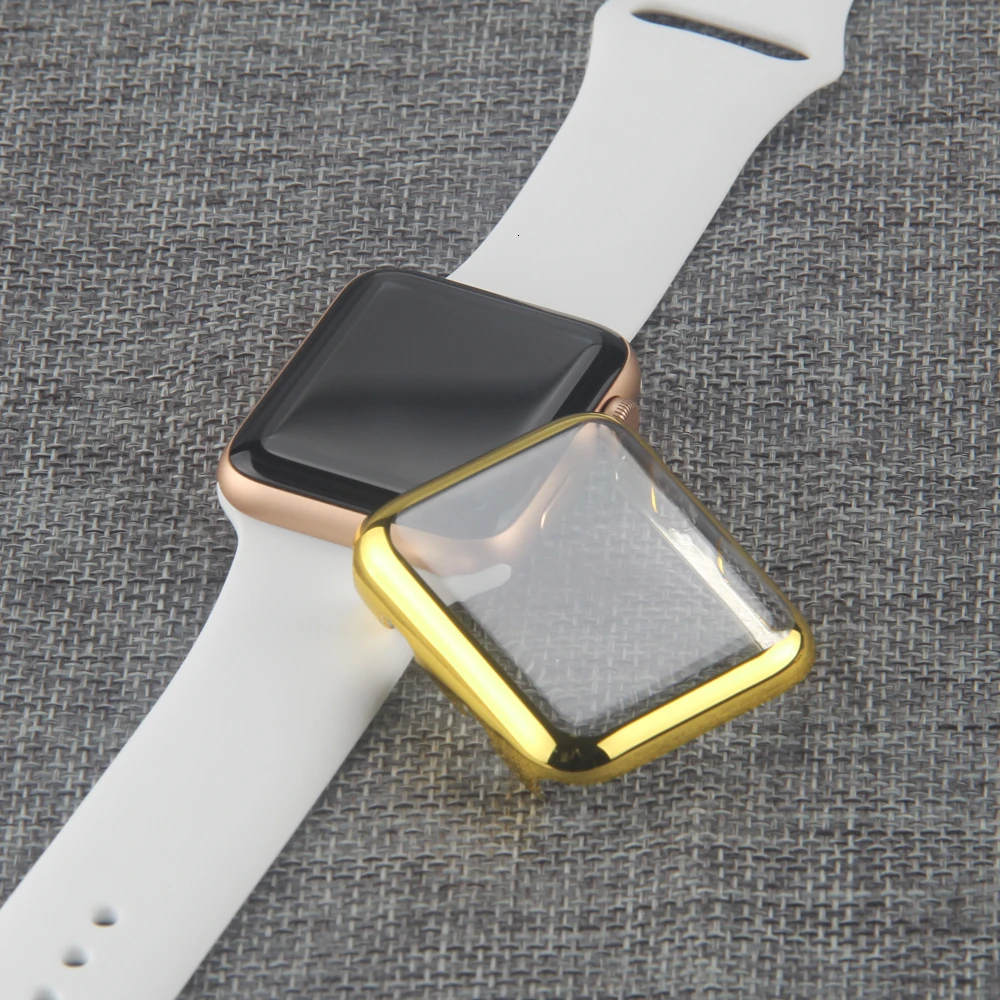 Защитная крышка для Apple Watch, чехол с гальваническим покрытием, пластиковый жесткий компьютер 38 мм/42 мм для Apple Watch Series 3 и Series 2