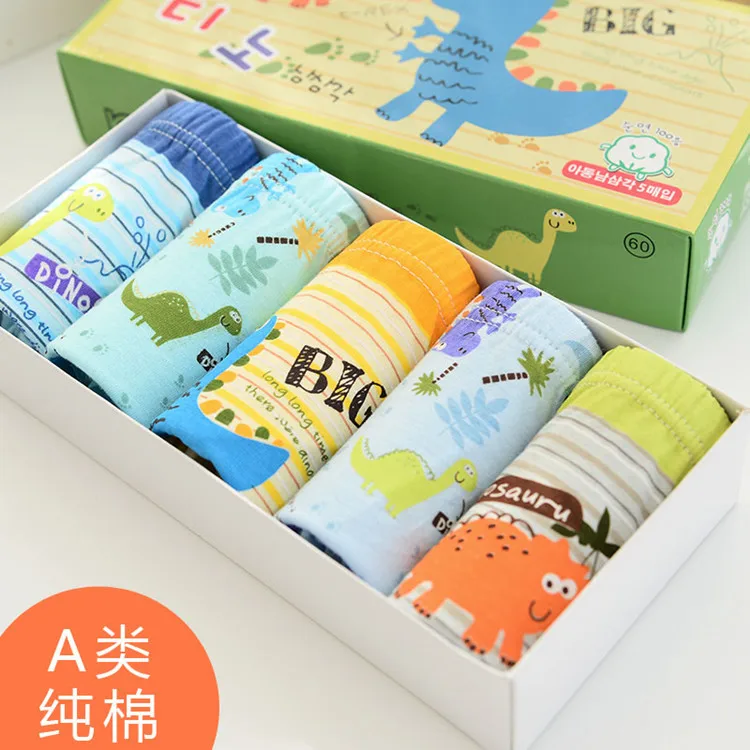 5 шт./лот нижнее белье для маленьких мальчиков трусы-боксеры детские трусы