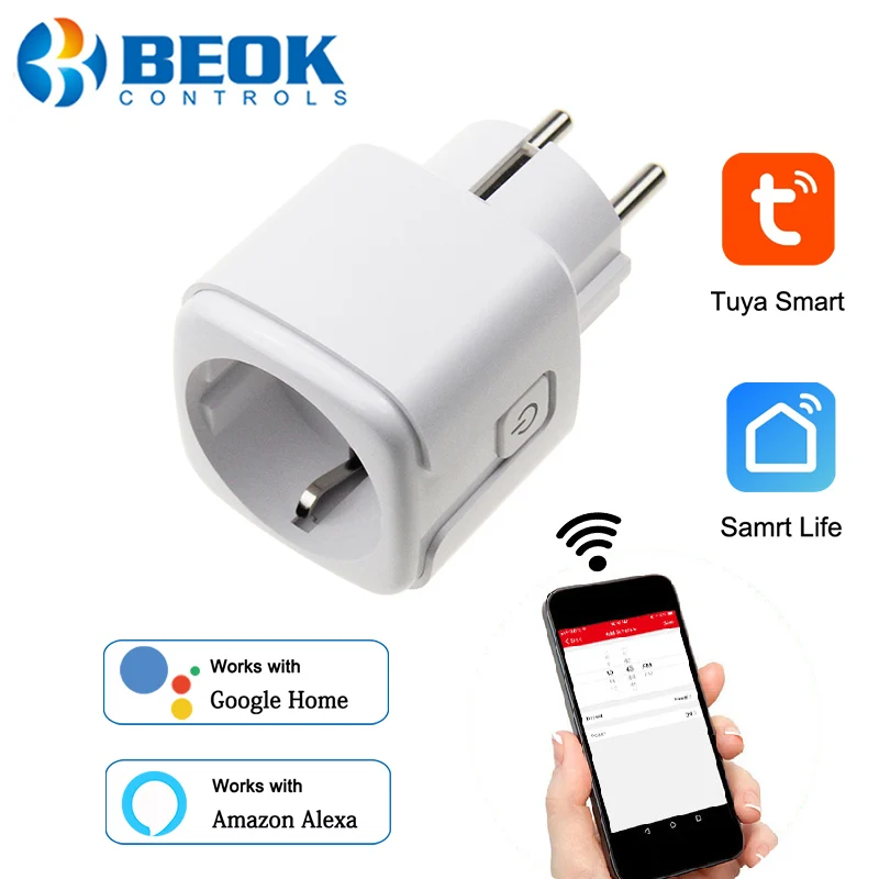 EU Smart Wifi Plug Adapter Power Socket With Timer Outlet Remote Support Alexa Google Home 16A with Monitoring | Обустройство дома