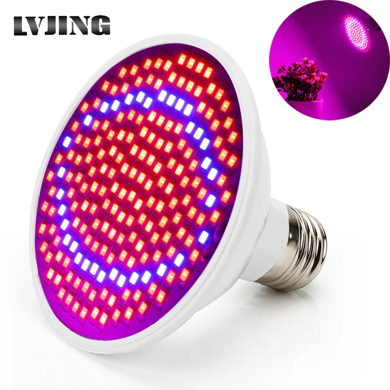 Фитолампа Е27 светодиодная лампа полного спектра для выращивания растений