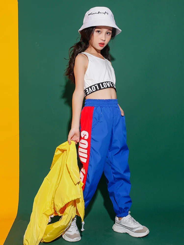 Детская одежда для бальных танцев в стиле хип-хоп толстовка топы пальто штаны