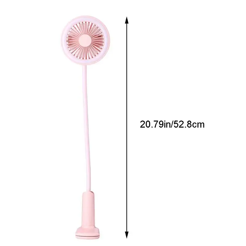 

Flexible USB Fan LED light 2 Speed Air Cooling Clip Fan for Camping Home Hiking