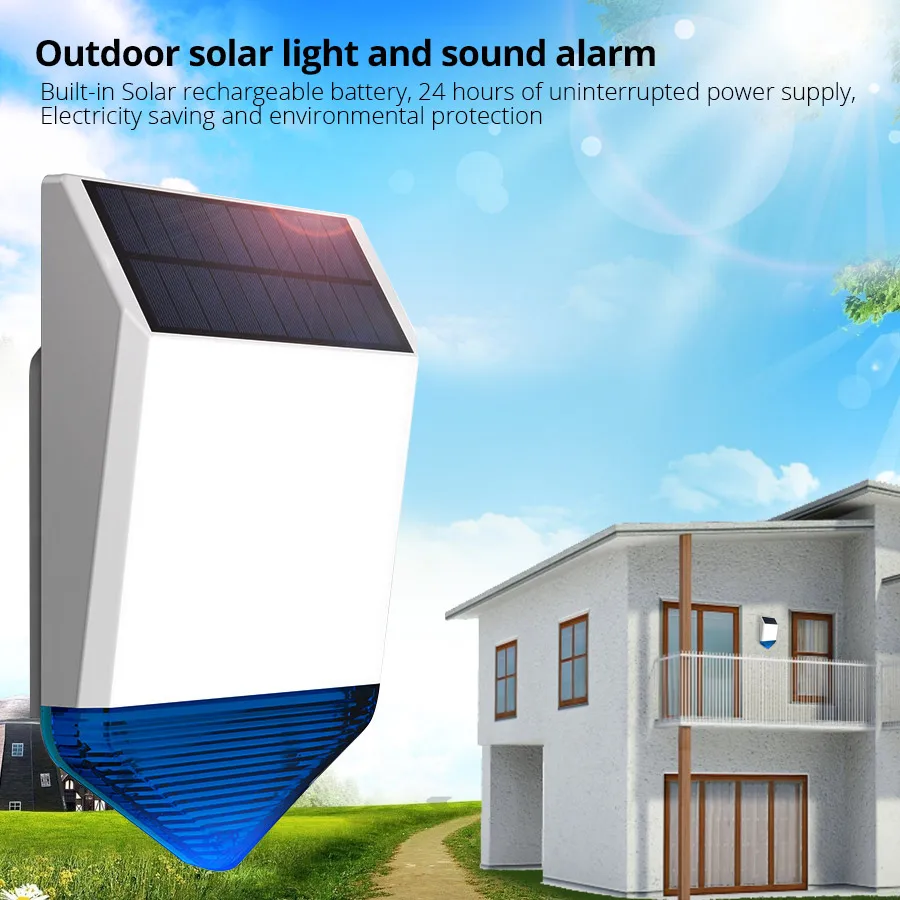Беспроводной уличный стробоскоп Fuers с питанием от солнечной батареи для домашней