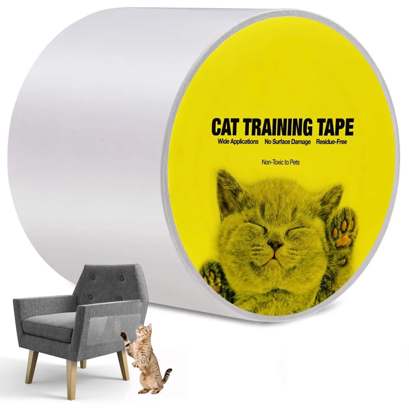 

Cat Scratcher Deterrent Train Tape Cat Furniture Protector Double Sided Couch Sofa Protector Cat Sticky Paws Tape for Furniture