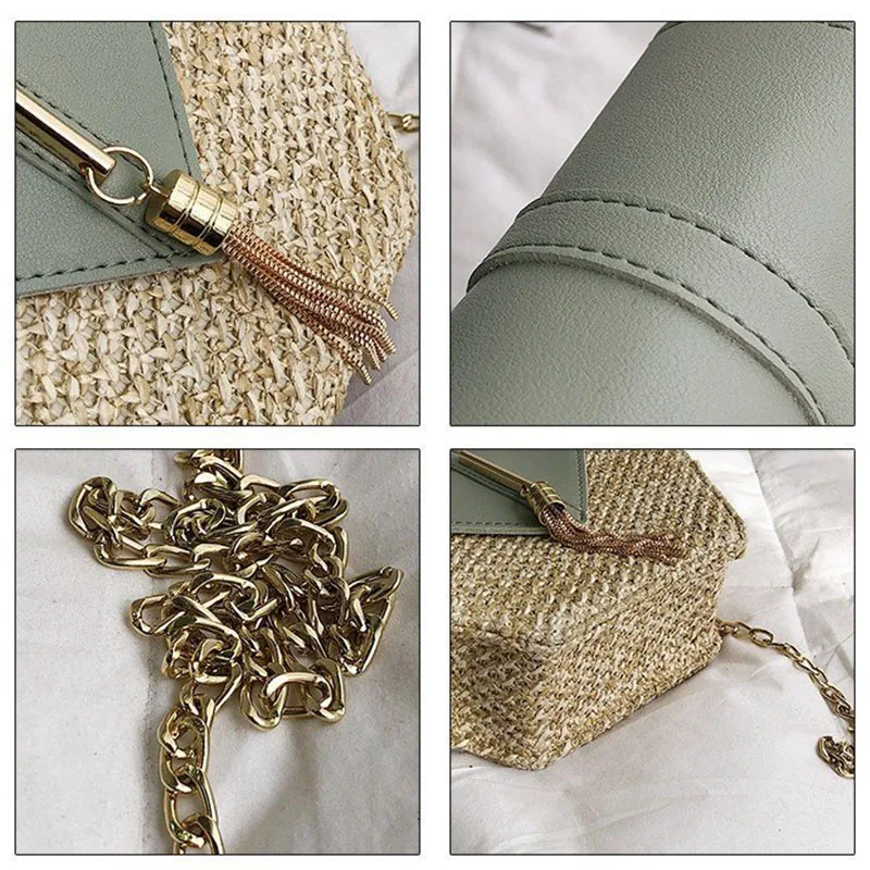 Женская Соломенная Сумка LADSOUL летняя плетеная сумка ручной работы из ротанга