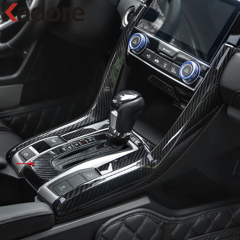 

Для honda civic 2019, 2020, 2021, 10 седан, 5 передач, внутренняя панель из углеродного волокна, декоративная рамка, отделка, аксессуары для интерьера