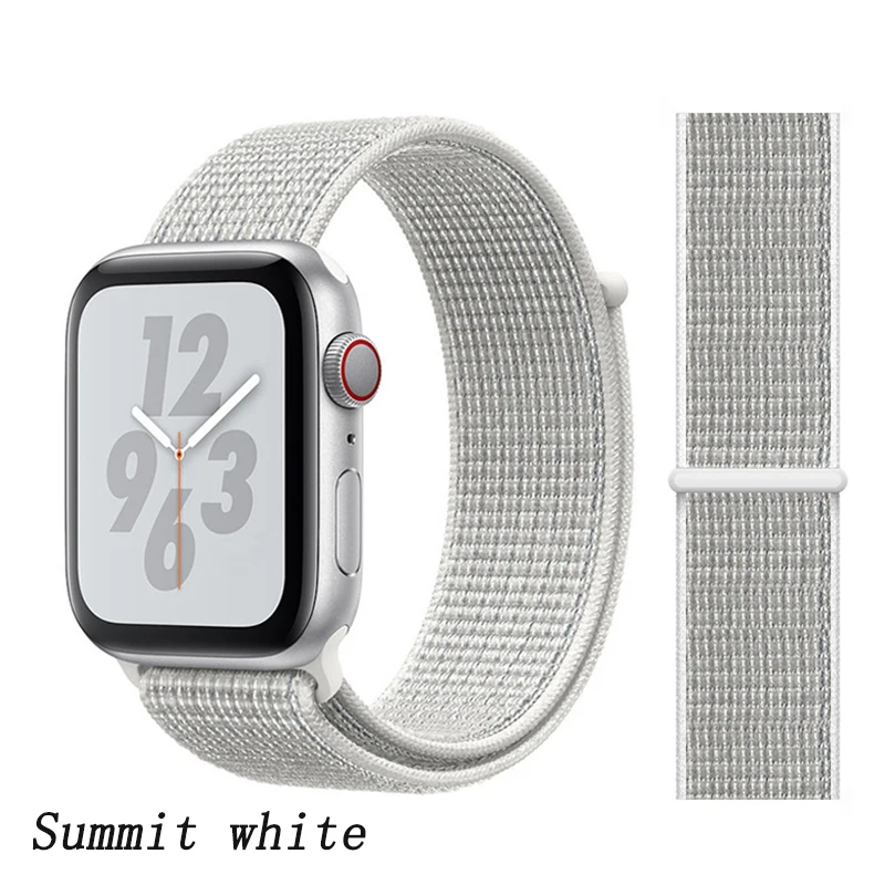 Summit white Ремешок для apple watch 5 4 band correa apple watch 42 мм 44 мм 38 мм 40 мм iwatch series 5 4 3 2 1 нейлоновый браслет pulseira - Цвет ремешка: Summit white