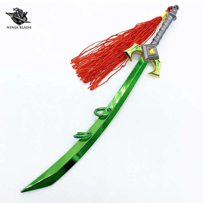 

LOL Master Yi Sword The Wuju Bladesman Blade Unsharpened Mini Knife Metal Replica Game Collection Small Weapon