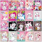 5D алмазная живопись сделай сам, мультяшная полноразмерная стразы, мозаичная вышивка, наборы для вышивки крестиком Коты-аристократы, искусственная кожа