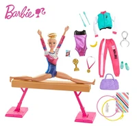 mattel original barbie gymnast doll set toy gjm72 with accessories sports barbie movable doll toy kids birthday christmas gift