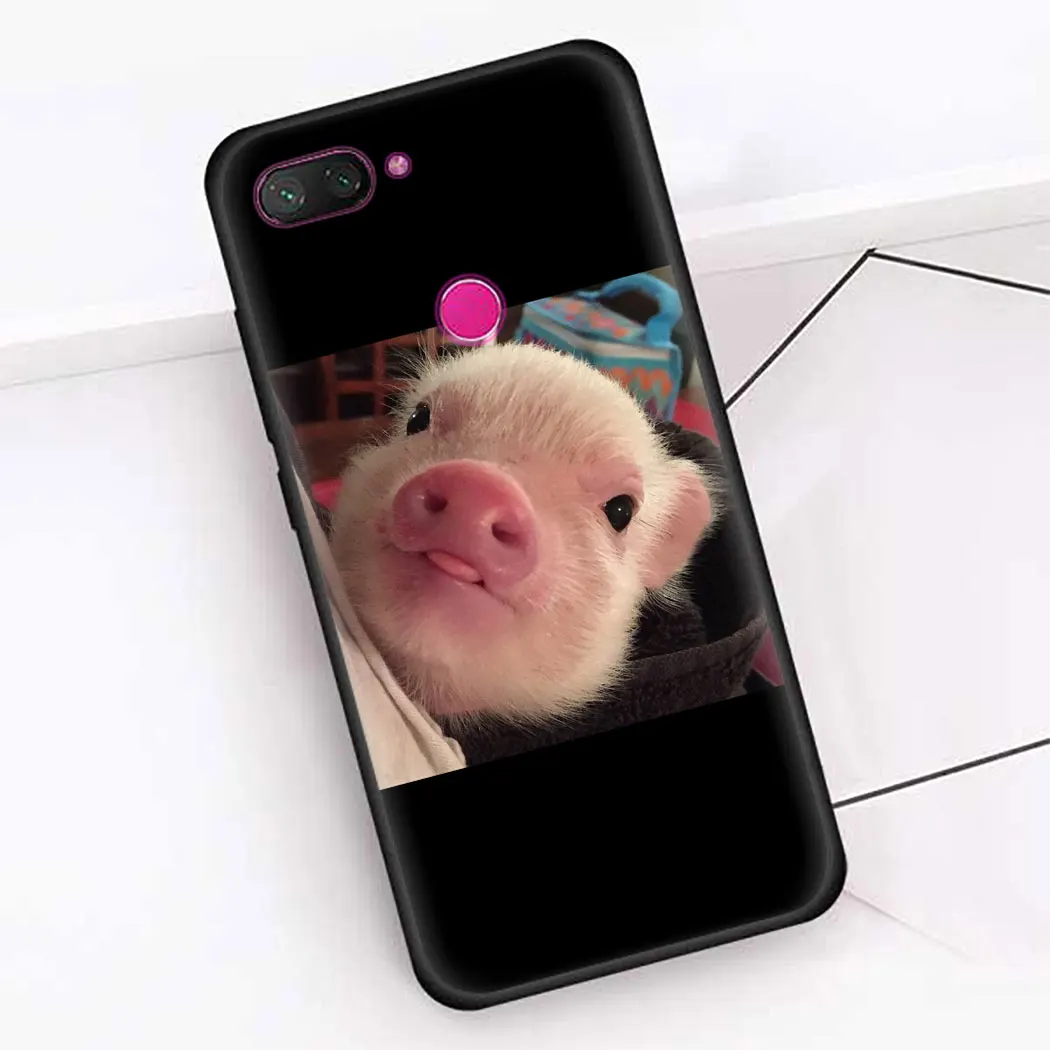 Мягкий силиконовый чехол для Redmi Note 5 6 7 8 Pro 5A 8T Prime 4X K30 Poco X2 черный телефона Mini pig -
