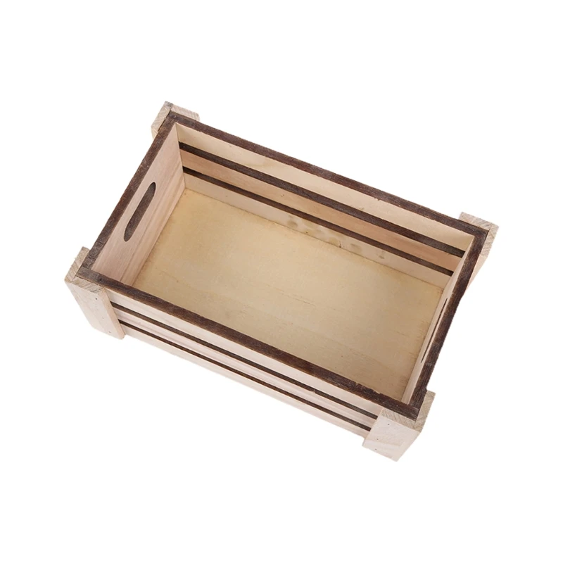 

2023 New Creative Rectangular Wooden Desktop Storage Basket Desk Organizer Box Desktop Sundries Collection Arrangement Eco Home