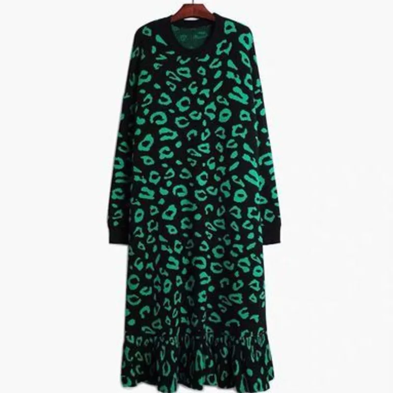 Цин MO Весна размера плюс для женщин с леопардовым принтом Платье 2021 женское