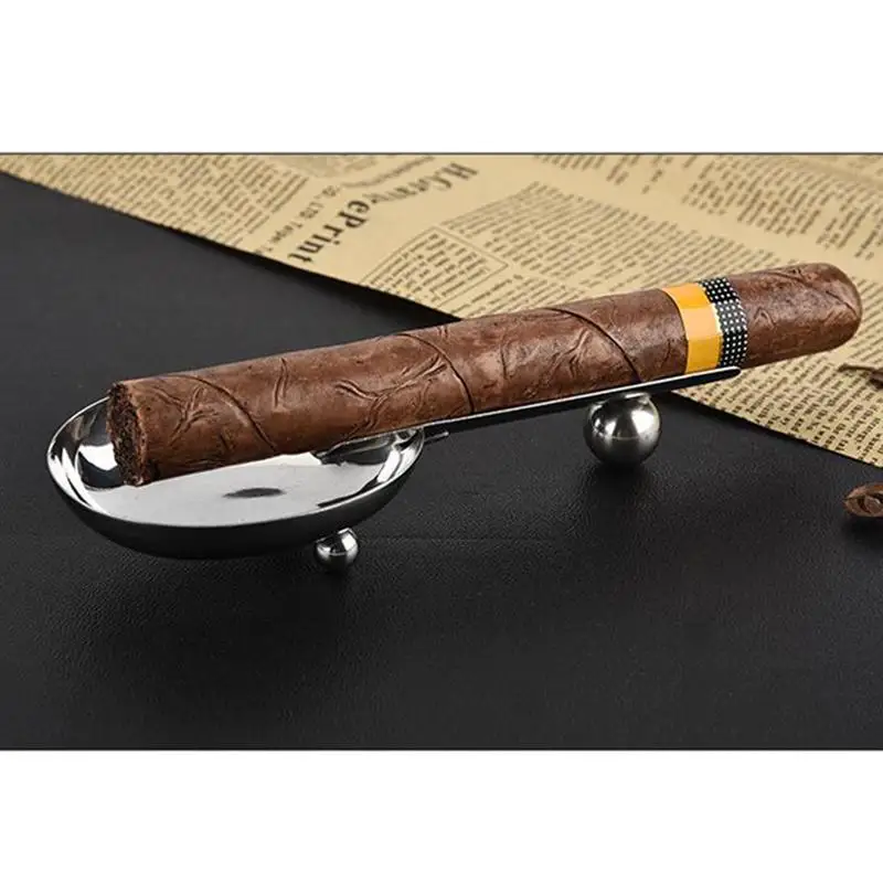 1PC Stainless Steel Cleanable Premium Portable Cigar Ashtray Tray for Smoking Indoor Outdoor Cigarette | Дом и сад