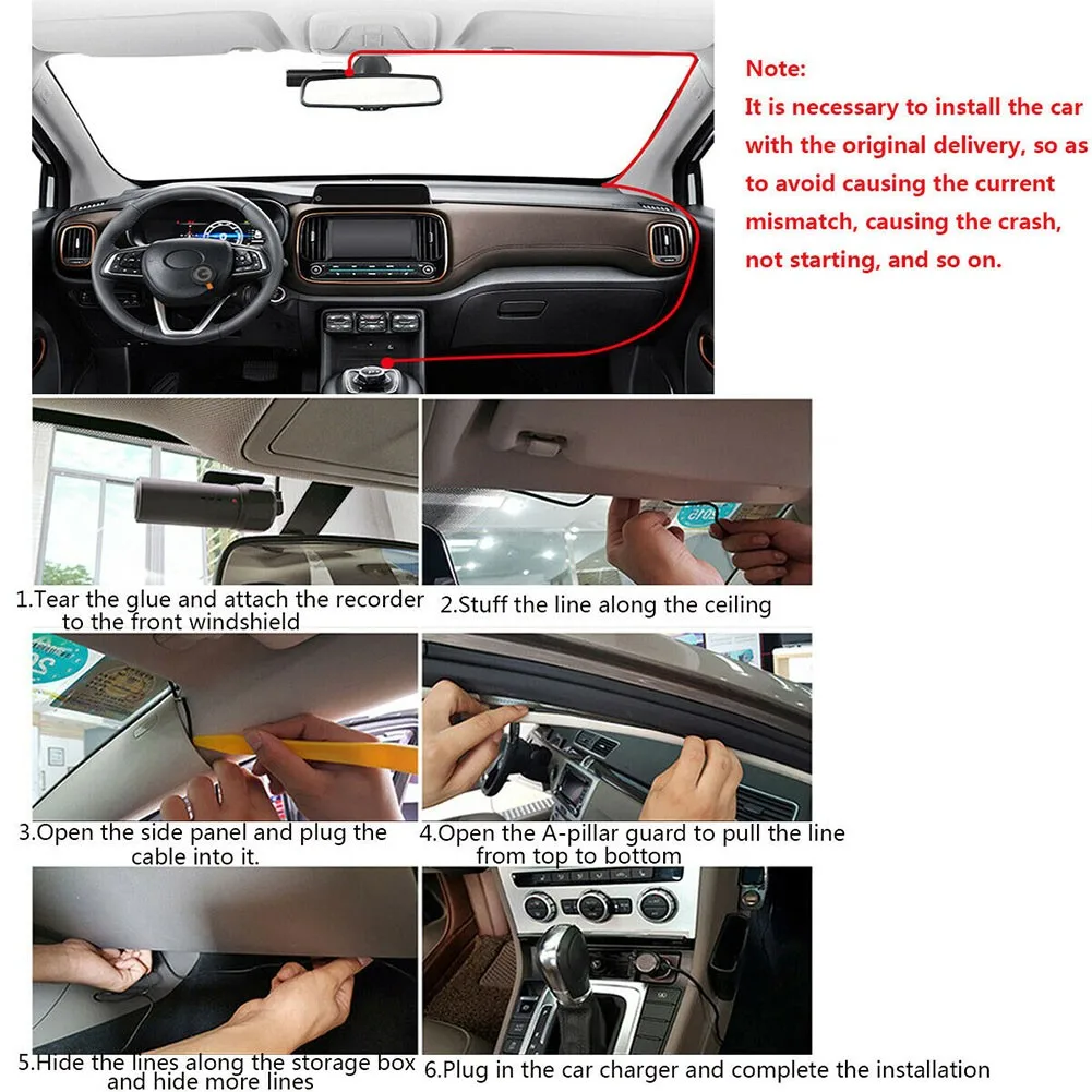 

1080P Car Driving Recorder 12V A64390 Dash Cam FHD Len APP Mini Recorder