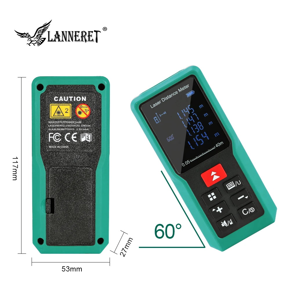 LANNERET лазерный дальномер ручной 40 м 60 100 больше Lianr Diastimeter измерительный