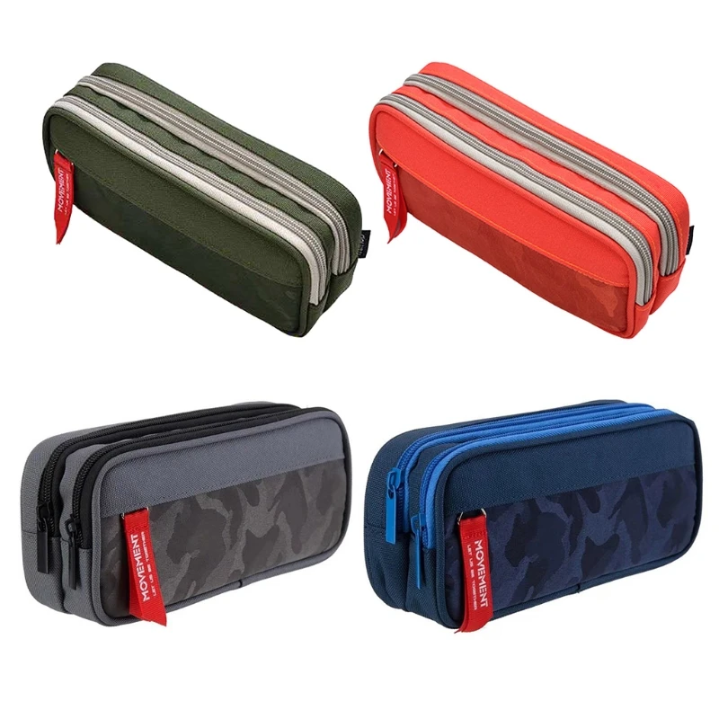 

Durable Large Capacity Pencil Case Double Zipper Pen Bag Pouch School Stationery