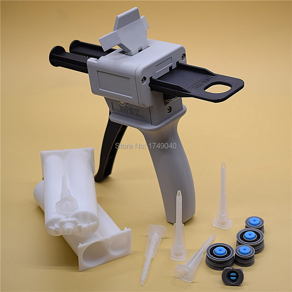 Пистолет клеевой ручной 1:2 50 мл с 5 насадками для смешивания | Инструменты