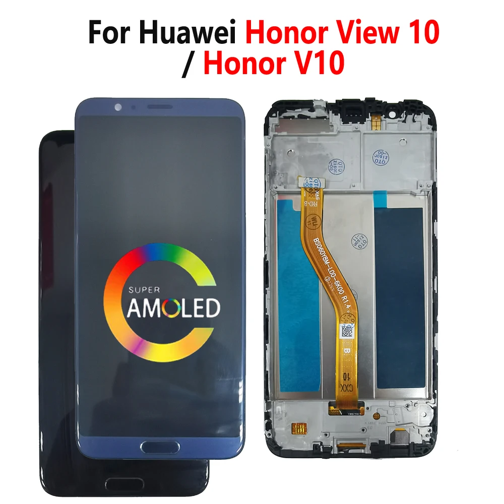 ЖК-дисплей с сенсорным датчиком и дигитайзером в сборе для Huawei Honor View 10, ЖК-дисплей с рамкой для BKL-L04 BKL-L09