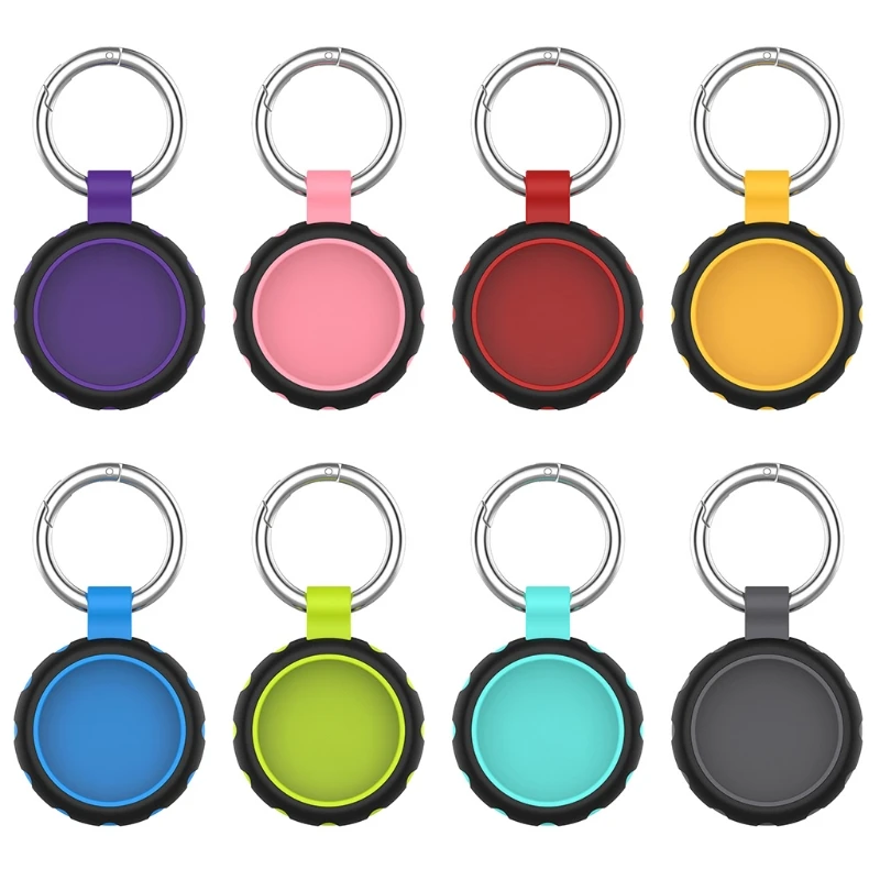 Protective Cover for AirTag Case with Key Chain Ring For -Apple Locator Tracker Anti-lost Device Anti-Fall Case Shell