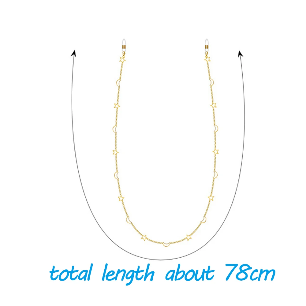 

Metal Star Moon Eyeglass Chains Mask Cord Holders Women Sunglasses Holder Reading Glasses Non-slip Eyewear Accessories