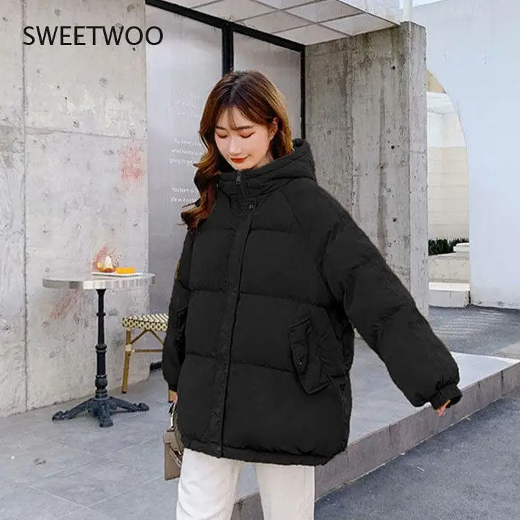 Winter Jacket Parkas Women Cotton Jacket Hooded Parka Warm Female Cotton Padded Jacket Casual Outwear