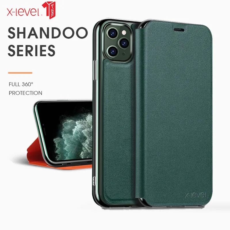 

Чехол X-level для Iphone 11 Pro, полноразмерный защитный чехол-книжка для Iphone 11 Pro Max
