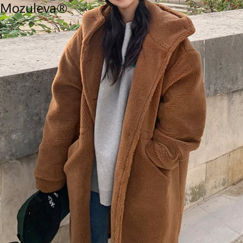 Женское длинное пальто из искусственного меха на осень/зиму | Женская одежда