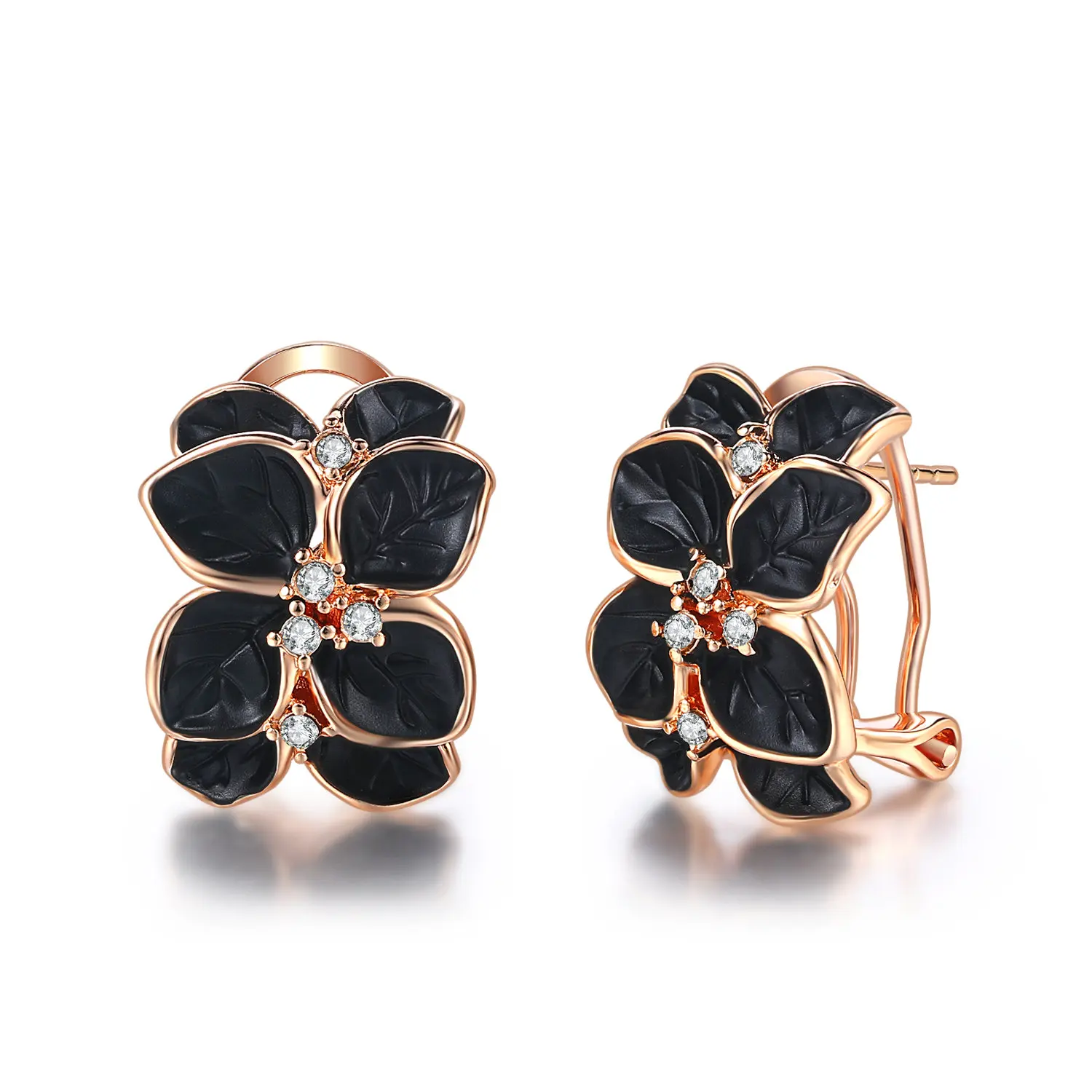 Женские винтажные серьги в виде листьев с капельным маслом Double Fair цвет розового