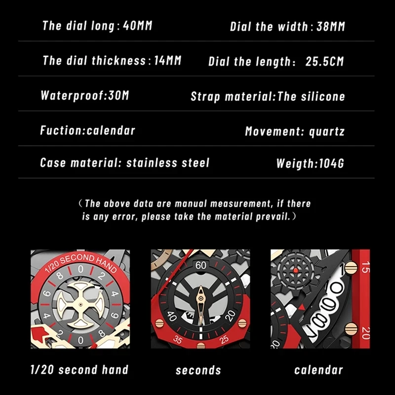 

2021 Men Watch Top Brand Luxury Waterproof Quartz Square Wrist Watches For Men Date Sports Silicone Clock Male Montre Homme