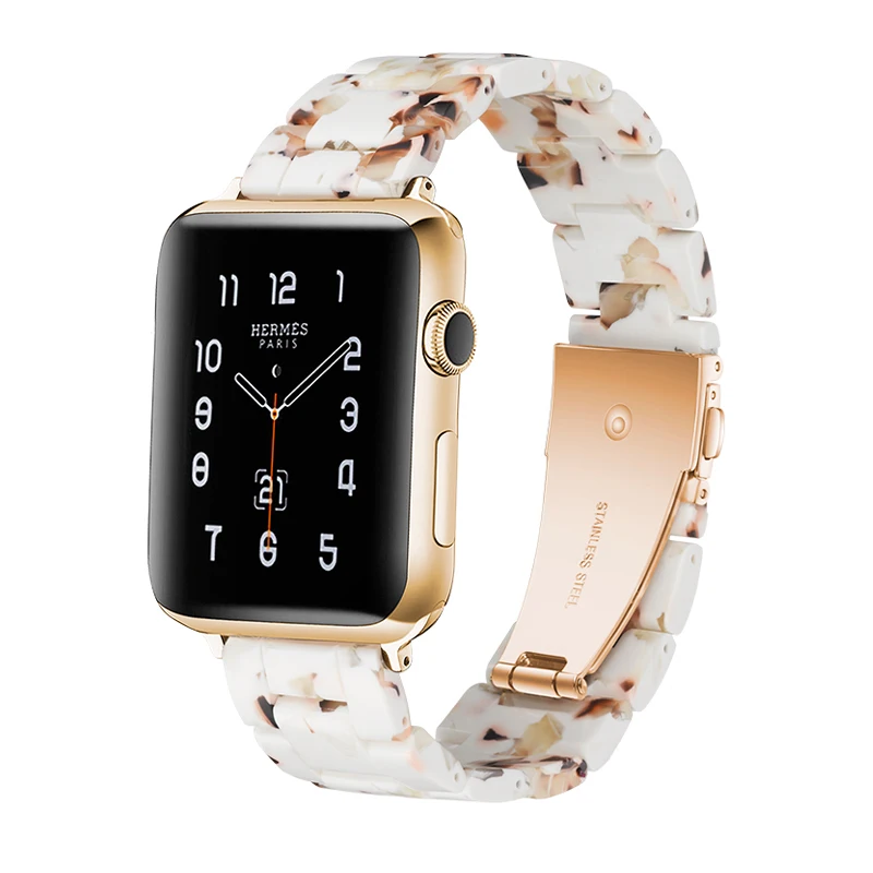 Ремешок полимерный для apple watch band 44 мм 40 42 38 браслет iwatch series 5/4/3/2/1 с пряжкой из
