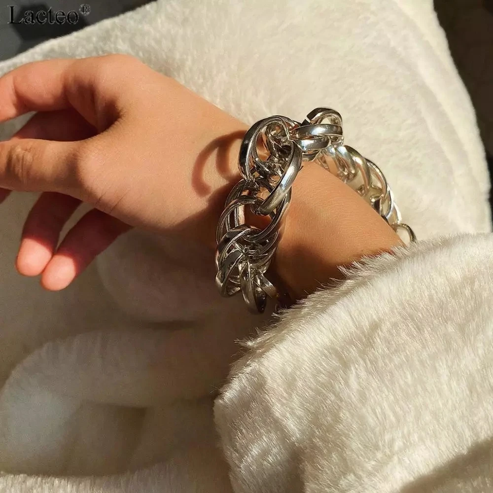 

Lacteo Vintage Multi Layered Twist Chain Dangle Bracelet Jewelry for Women 2020 Exaggerated Round Cross Chain Charm Bracelet