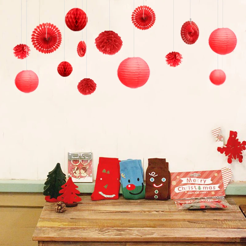 Свадебные Декоративные Круглые Китайские бумажные фонари 10 15 20 25 40 см|Украшения