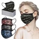 100 шт.компл. кружевная маска для женщин 3-слойная Нетканая ткань одноразовые защитные маски для лица элегантные ветрозащитные маски для взрослых