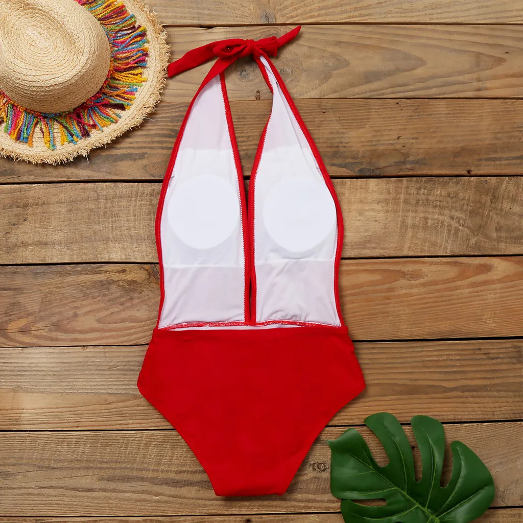 Женский купальник цельный темпераментный сексуальный глубокий v образный вырез