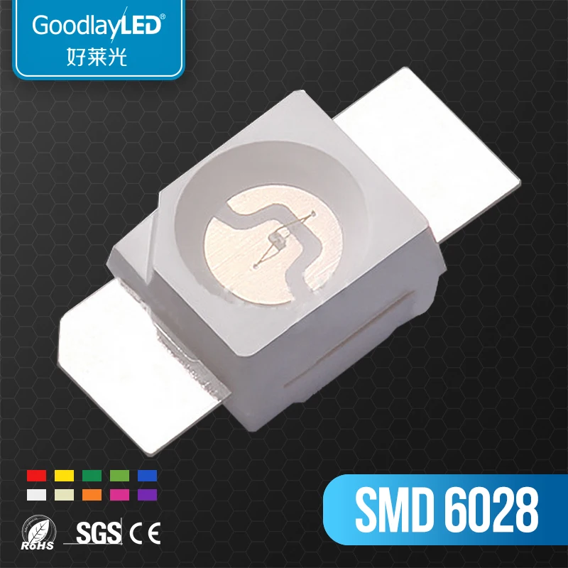 100pcs SMD 3528/6028 RGB светодиодный общий анод чип SMT триколор (красный зеленый синий) 1210