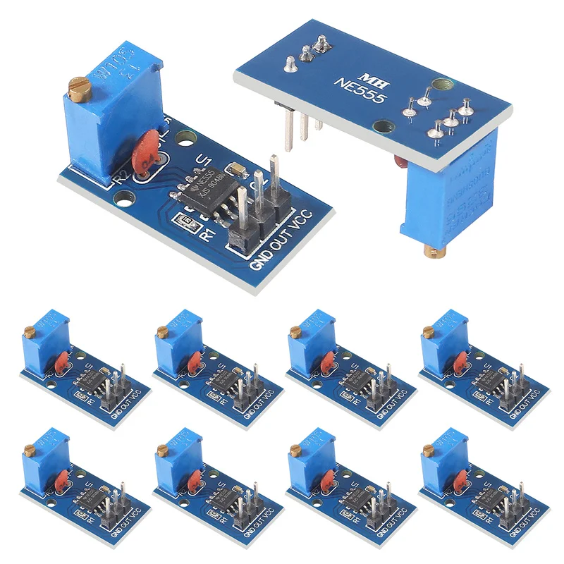 

10pcs/lot DC 5V 12V NE555 Adjustable Resistance Frequency Pulse Generator Module Single Channel Output for Arduino Smart Car