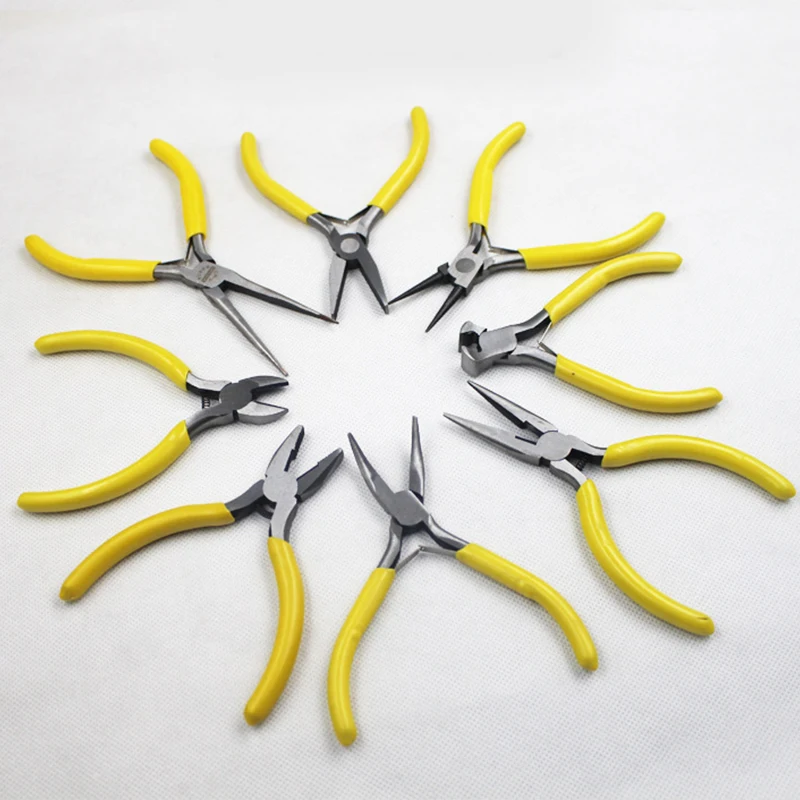 

2020 New Jewellery Making Beading Mini Pliers Tools Kit Set Round Flat Long Nose Insulated Cutter Clamping Pliers Multitools