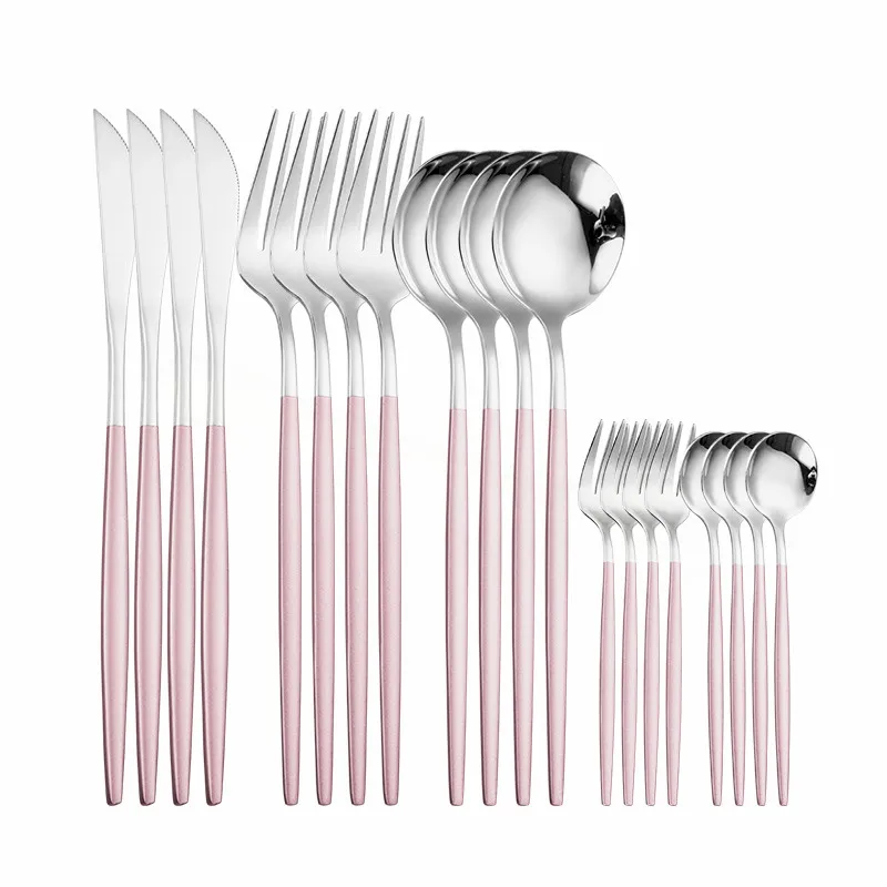

Stainless Set Spoons Knifes Tableware Food Luxury Grade Steel Cutlery Forks Set Kitchen Dinnerware Home Flatware Set Dinner